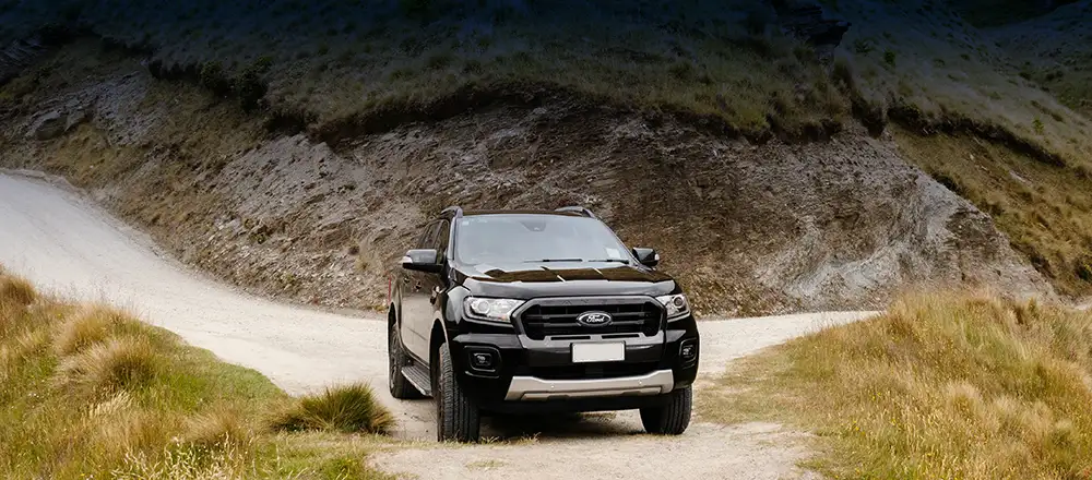 Truck on mountain road
