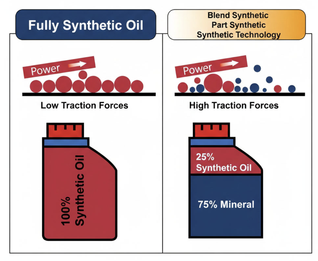 Full synthetic motor oil being poured into an engine
